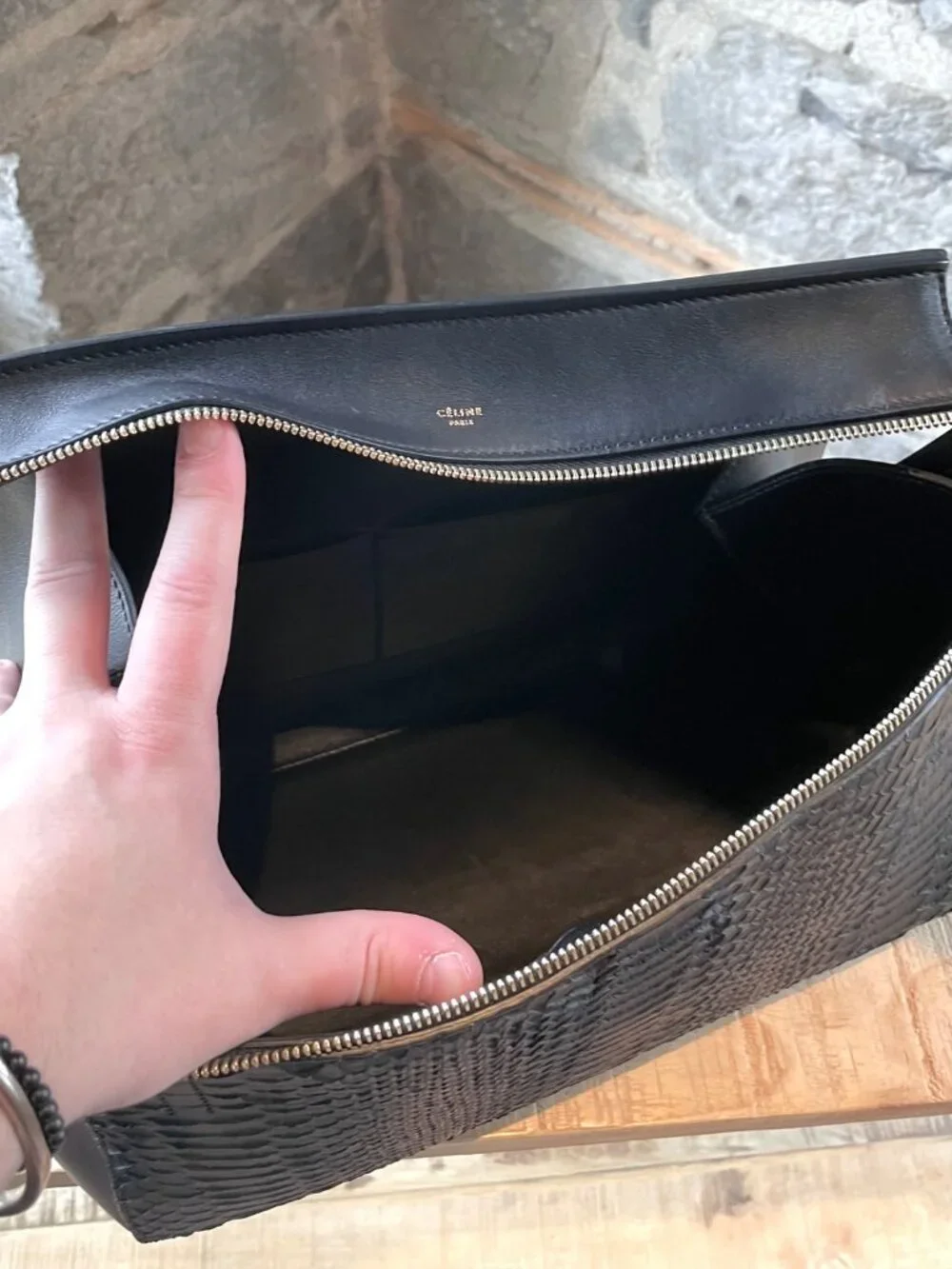 Céline Black Python Medium Edge Bag - Picture 8 of 11